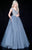 Sherri Hill - 51447 Embellished Wide V-neck Ballgown In Gray