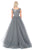 Sherri Hill - 51447 Embellished Wide V-neck Ballgown In Gray
