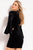 51451 Long Bell Sleeve Stretch Velvet Cocktail Dress