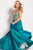 51462 Plunging V-Neck Beaded Taffeta Gown