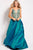 51462 Plunging V-Neck Beaded Taffeta Gown