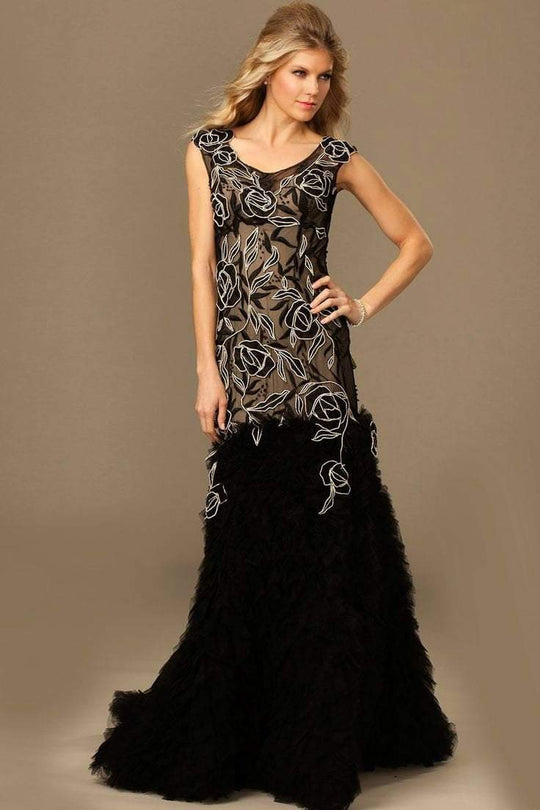 Cap Sleeve A-Line Evening Gown 89396