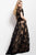 51477 Shortsleeve Lace Overlay Evening Gown