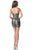 Sherri Hill - 51513 Allover Sequin Halter Neck Romper In Black and Gold