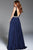 51523 Velvet Deep V-neck Embellished A-line Dress