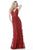 Sherri Hill - 51562 Lace Plunging V-Neck A-Line Dress In Red