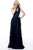 Sherri Hill - 51562 Lace Plunging V-Neck A-Line Dress In Blue