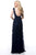 Sherri Hill - 51562 Lace Plunging V-Neck A-Line Dress In Blue