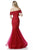 Sherri Hill - 51565 Off The Shoulder Beaded Mermaid Dress In Red