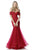 Sherri Hill - 51565 Off The Shoulder Beaded Mermaid Dress In Red