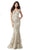 Sherri Hill - 51571 Metallic Lace Fitted Mermaid Dress In Gold