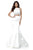 Sherri Hill - 51581 Two Piece Halter Satin Mermaid Dress In White