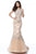 Sherri Hill - 51593 Beaded Lace Bateau Mermaid Dress In Neutral
