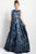 Jovani - Majestic Floral Applique A-Line Gown 51596 in Blue