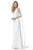 Sherri Hill - 51599 Beaded Lace Deep V-Neck Dress With Chiffon Drapes In White