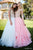 Sherri Hill - 51614 Lace Appliqued Corset Tiered A Line Dress In White and Pink