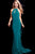 51617 Halter Neck Ruffled Satin Sheath Dress