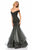 Sherri Hill - 51618 Beaded Off Shoulder Tulle Mermaid Gown In Gray