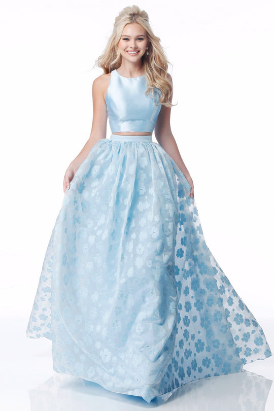 Sherri Hill - 51626 Two Piece Floral Jewel Ballgown In Blue