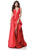 Sherri Hill - 51627 Deep V-neck Mikado A-line Gown In Red