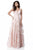 Sherri Hill - 51628 Floral Print Deep V-neck A-line Gown In Pink
