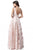Sherri Hill - 51628 Floral Print Deep V-neck A-line Gown In Pink