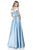 Sherri Hill - 51632 Two Piece Off-Shoulder Satin A-Line Dress In Blue