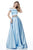 Sherri Hill - 51632 Two Piece Off-Shoulder Satin A-Line Dress In Blue