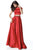 Sherri Hill - 51632 Two Piece Off-Shoulder Satin A-Line Dress In Red