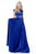 Sherri Hill - 51632 Two Piece Off-Shoulder Satin A-Line Dress In Blue