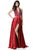 Sherri Hill - 51636 Plunging V-Neck Notched A Line Dress In Red