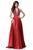 Sherri Hill - 51636 Plunging V-Neck Notched A Line Dress In Red