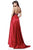 Sherri Hill - 51636 Plunging V-Neck Notched A Line Dress In Red
