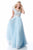 Sherri Hill - 51638 Lace Appliqued Illusion Bodice Long Dress In Blue
