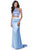 Sherri Hill - 51647 Two Piece Halter Satin Evening Dress In Blue