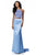 Sherri Hill - 51647 Two Piece Halter Satin Evening Dress In Blue