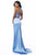 Sherri Hill - 51647 Two Piece Halter Satin Evening Dress In Blue