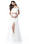 Sherri Hill - 51655 Two Piece Off-shoulder Tulle A-line Dress In White