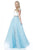 Sherri Hill - 51655 Two Piece Off-shoulder Tulle A-line Dress In White and Blue
