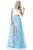 Sherri Hill - 51655 Two Piece Off-shoulder Tulle A-line Dress In White and Blue