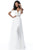 Sherri Hill - 51656 Plunging Off-Shoulder A Line Beaded Dress In White