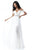 Sherri Hill - 51656 Plunging Off-Shoulder A Line Beaded Dress In White