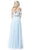 Sherri Hill - 51656 Plunging Off-Shoulder A Line Beaded Dress In Blue