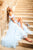 Sherri Hill - 51656 Plunging Off-Shoulder A Line Beaded Dress In Blue