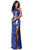 Sherri Hill - 51662 Two Piece Beaded Halter High Slit Dress In Blue