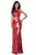 Sherri Hill - 51662 Two Piece Beaded Halter High Slit Dress In Red
