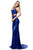 Sherri Hill - 51663 Long Sequined Halter Trumpet Dress In Blue