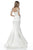 Sherri Hill - 51669 Beaded Deep V-Neck Satin Mermaid Dress In White