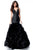 Sherri Hill - 51678 Deep V-Neck Ruffled Tulle Mermaid Dress In Black