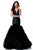 Sherri Hill - 51678 Deep V-Neck Ruffled Tulle Mermaid Dress In Black